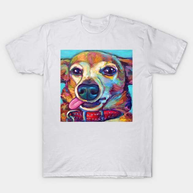 Junior the Chiweenie by artist Robert Phelps T-Shirt by RobertPhelpsArt